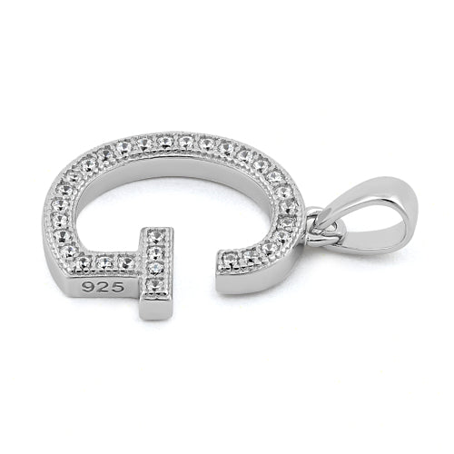 Sterling Silver Letter G CZ Pendant