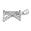 Sterling Silver Letter K CZ Pendant