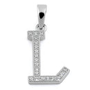 Sterling Silver Letter L CZ Pendant