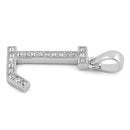 Sterling Silver Letter L CZ Pendant