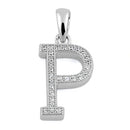 Sterling Silver Letter P CZ Pendant