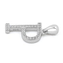 Sterling Silver Letter P CZ Pendant