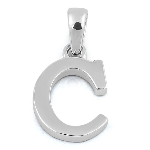 Sterling Silver Plain Letter C Pendant