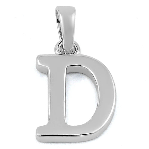 Sterling Silver Plain Letter D Pendant