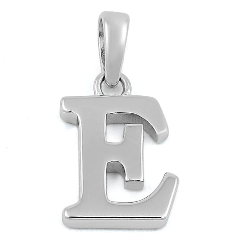 Sterling Silver Plain Letter E Pendant