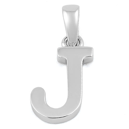 Sterling Silver Plain Letter J Pendant