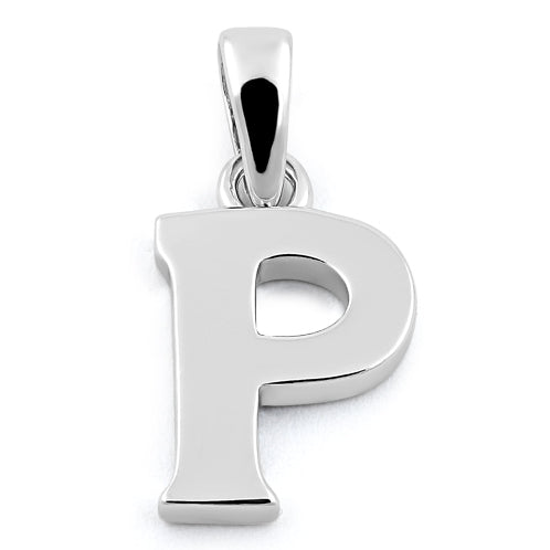 Sterling Silver Plain Letter P Pendant