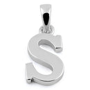Sterling Silver Plain Letter S Pendant