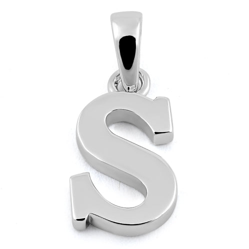 Sterling Silver Plain Letter S Pendant