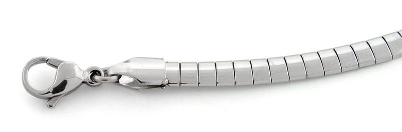 Stainless Steel 16" Dome Omega Necklace 4.0MM