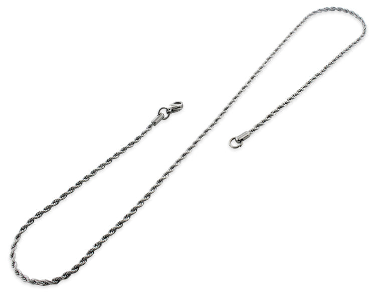 Stainless Steel 18" Rope Chain Necklace 2.5 MM