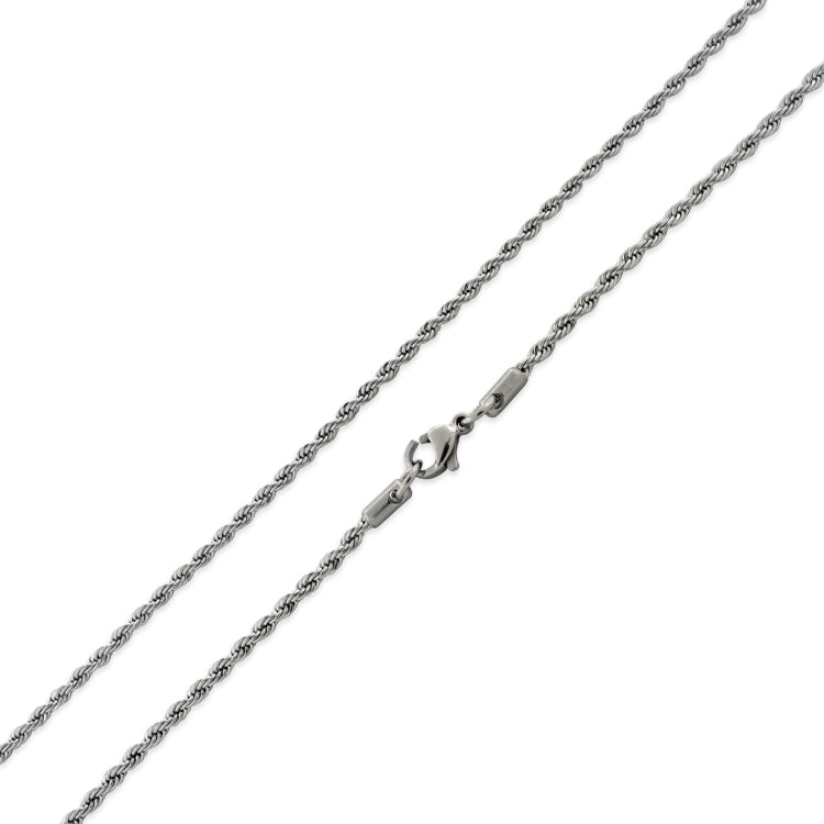 Stainless Steel 24" Rope Chain Necklace 2.5 MM