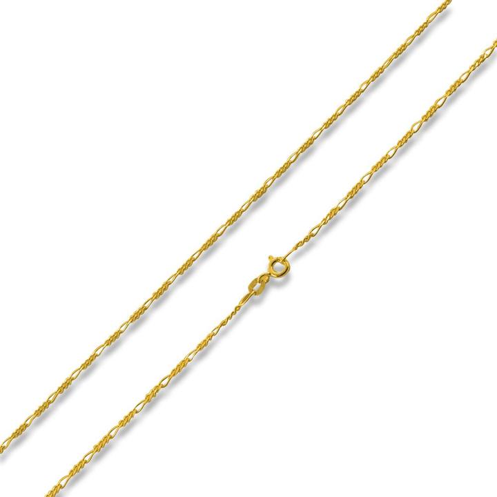 14K Gold Plated Sterling Silver Figaro Chain 1.4MM
