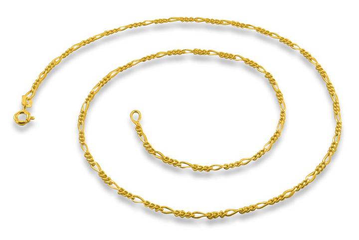 14K Gold Plated Sterling Silver Figaro Chain 1.7MM