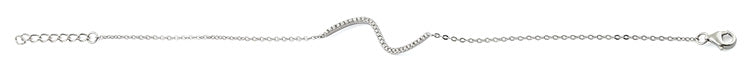 Sterling Silver Cascading Wave Clear CZ Bracelet
