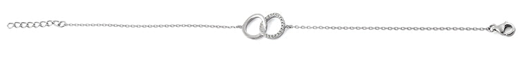 Sterling Silver Double Link Circles CZ Bracelet