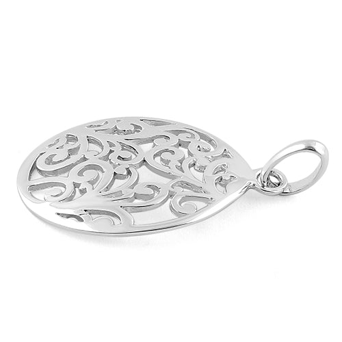 Sterling Silver Filigree Oval Pendant