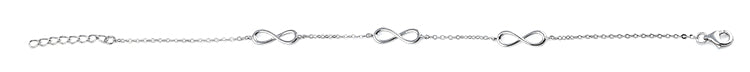 Sterling Silver Triple Infinity Bracelet