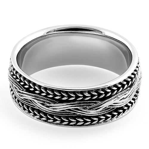 Sterling Silver Braided Bali Ring