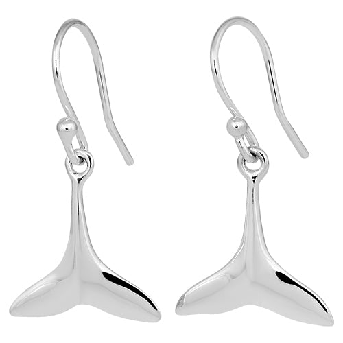 Sterling Silver Dolphin Flukes Hook Earrings