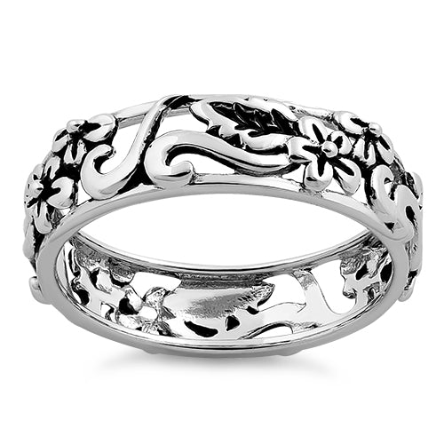 Sterling Silver Floral Design Ring