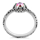 Sterling Silver Floral Rainbow Topaz CZ Ring