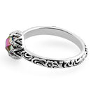 Sterling Silver Floral Rainbow Topaz CZ Ring