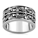 Sterling Silver Heart Bali Ring