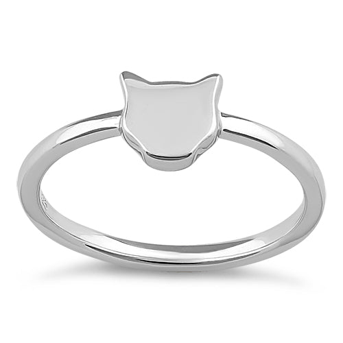 Sterling Silver Minimalist Cat Ring