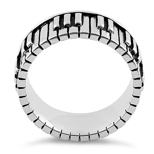 Sterling Silver Piano Keys Ring