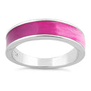 Sterling Silver Pink Spectrum Enamel Ring