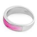 Sterling Silver Pink Spectrum Enamel Ring