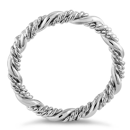 Sterling Silver Simple Rope Twist Ring