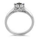 Sterling Silver Solitaire Round Clear CZ Engagement Ring