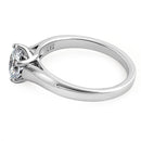 Sterling Silver Solitaire Round Clear CZ Engagement Ring