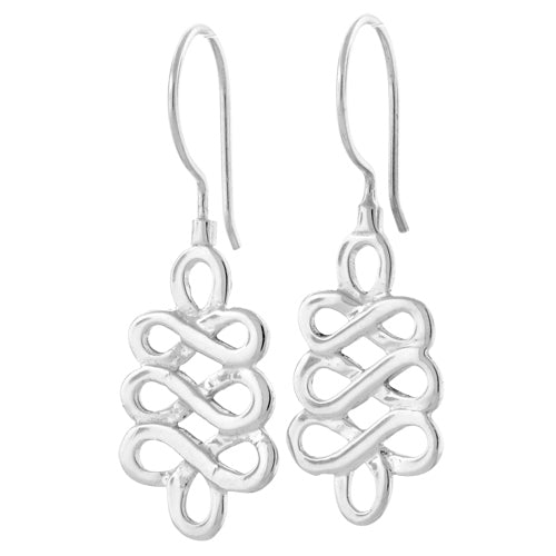 Sterling Silver Swirl Infinity Pattern Hook Earrings