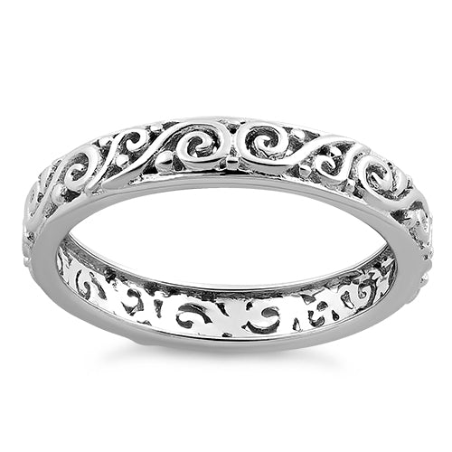 Sterling Silver Vines Eternity Band Ring