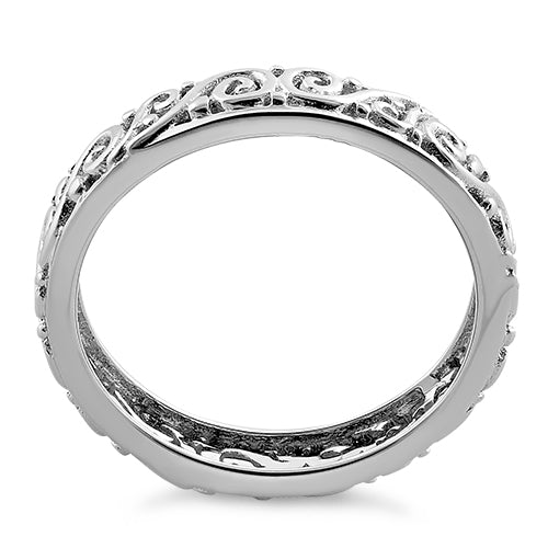 Sterling Silver Vines Eternity Band Ring