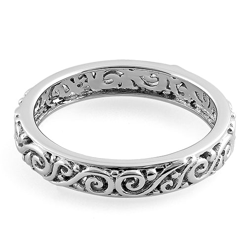 Sterling Silver Vines Eternity Band Ring