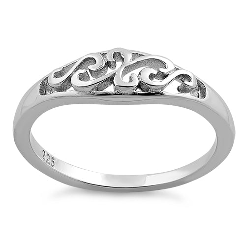 Sterling Silver Vines Top Ring