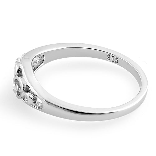 Sterling Silver Vines Top Ring
