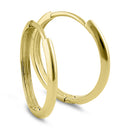 Solid 14K Yellow Gold 1.5mm x 16mm Plain Hoop Earrings