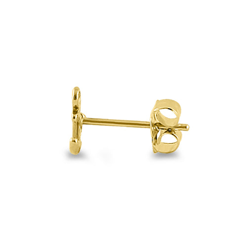 Solid 14K Yellow Gold Anchor Stud Earrings