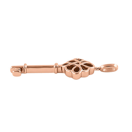 Sterling Silver Rose Gold Plated Key Pendant