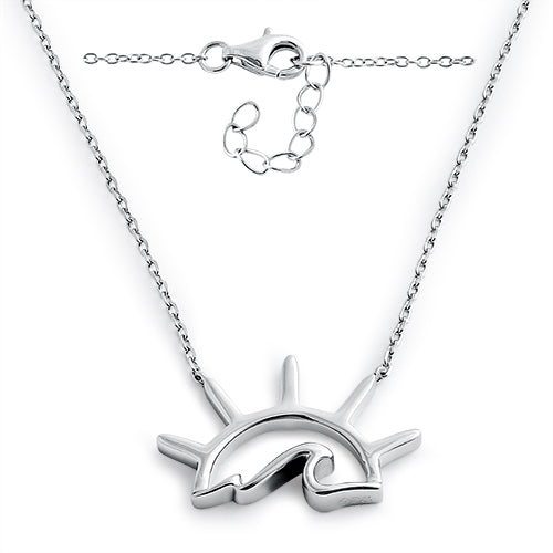 Sterling Silver Sun Wave Necklace