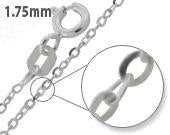 Sterling Silver Long Flat Cable Chain 1.75mm