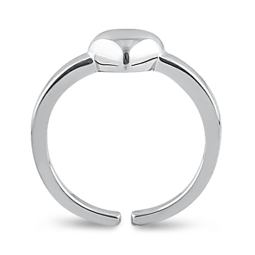 Sterling Silver Puffy Heart Toe Ring