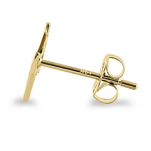 Solid 14K Yellow Gold Bolt Earrings