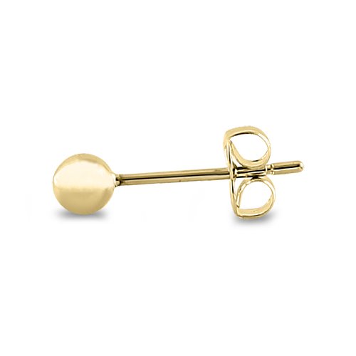 Solid 14K Yellow Gold 3mm Ball Earrings