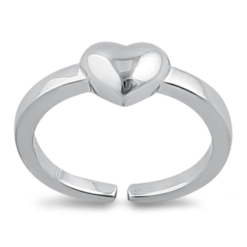 Sterling Silver Puffy Heart Toe Ring